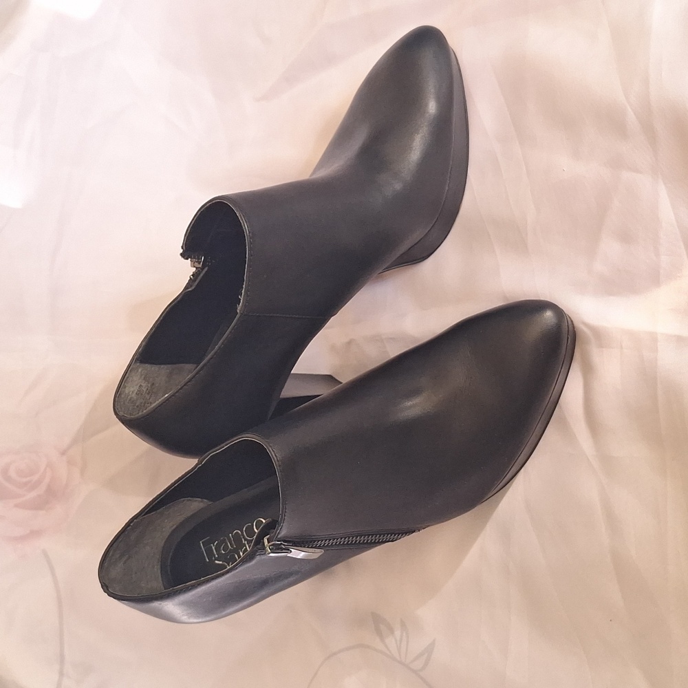 Franco Sarto Black Leather Ankle Booties
